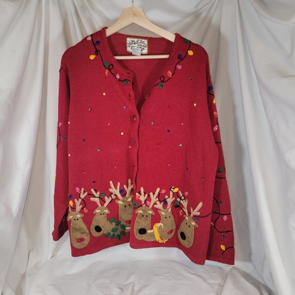 Heirloom Collectibles Sweaters - Heirloom Collectibles Ugly Sweater - Size Medium - Ornaments - Well loved